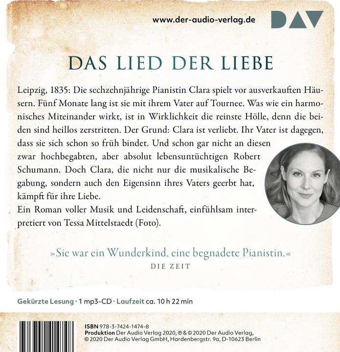 Produktbild Die Pianistin. Clara Schumann und die Musik der Liebe (Doreen Maas, Tessa Mittelstaedt, Beate Rygiert, Deutsch)