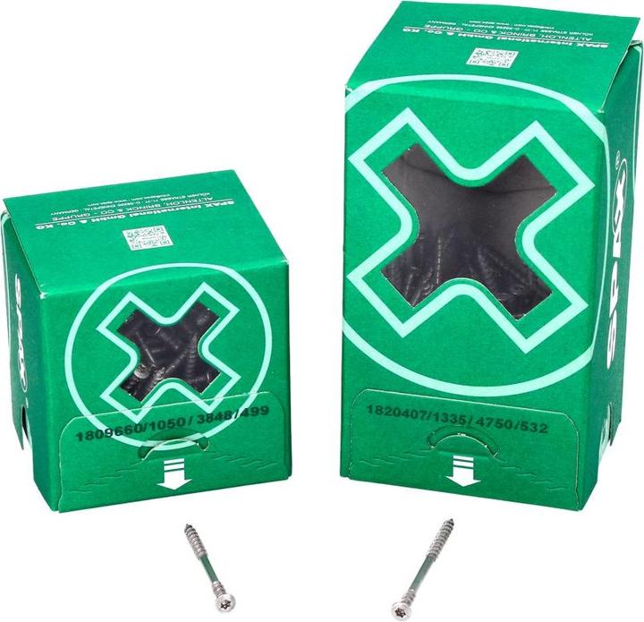 Produktbild Spax Fassadenschraube 4,5 x 70 mm 100 Stk. Edelstahl A2 ( 25470004507022 ) Fixiergewinde Mini Linse (100 Schrauben pro Stück)