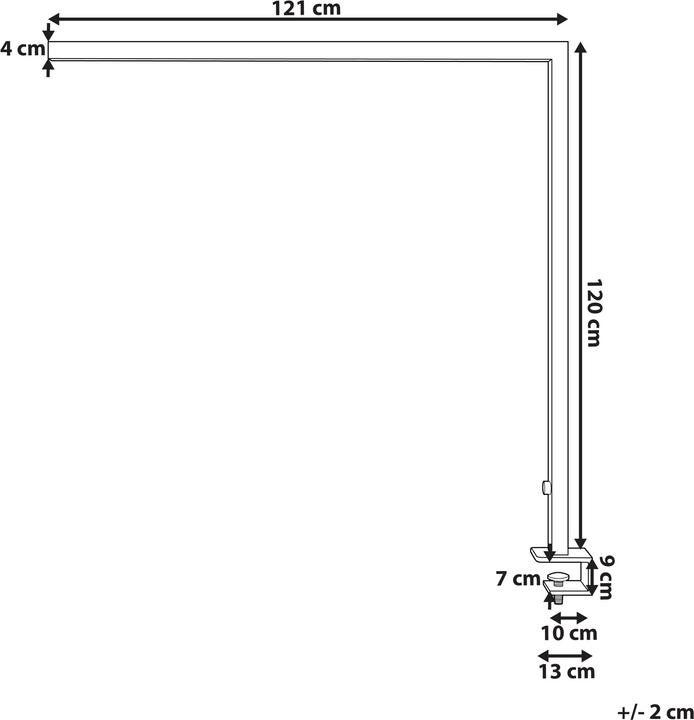 Produktbild Beliani Schreibtischlampe LED Metall weiss klemmbar VOLANS (11200 lm)