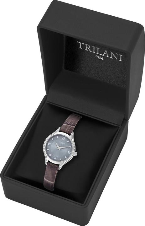 Actual product image Trilani Ladies Quartz Watch Real Leather Grey - 30496 (Analogue wristwatch, 26 mm)