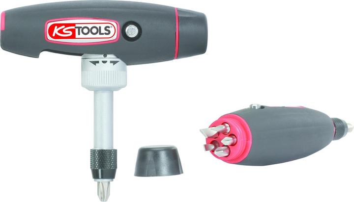 Actual product image KS Tools 1/4 T-handle ratchet bit screwdriver. 7 pcs.