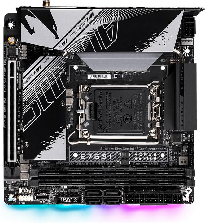 Actual product image Gigabyte B760I AORUS PRO (LGA 1700, Intel B760 Express, Mini-ITX)