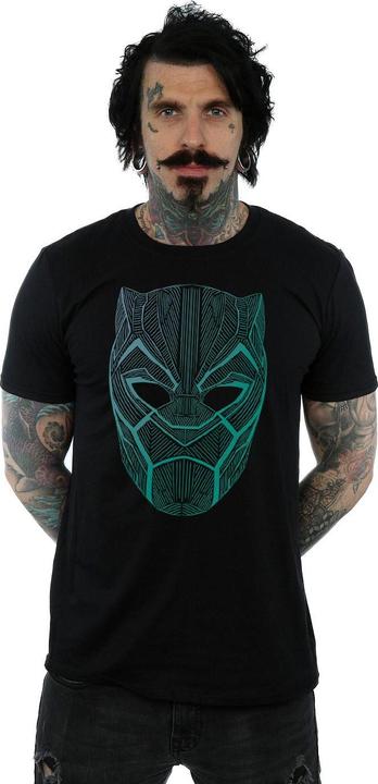 Actual product image Mens Black Panther Tribal Mask T-Shirt (L)