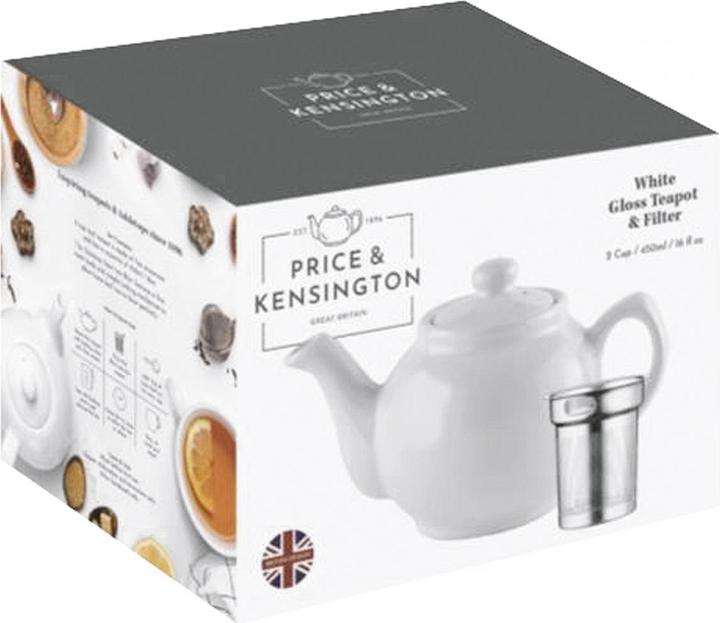 Image du produit Price & Kensington P&K Set théière + passoire à thé, blanc, 6 tasses (1.10 l)