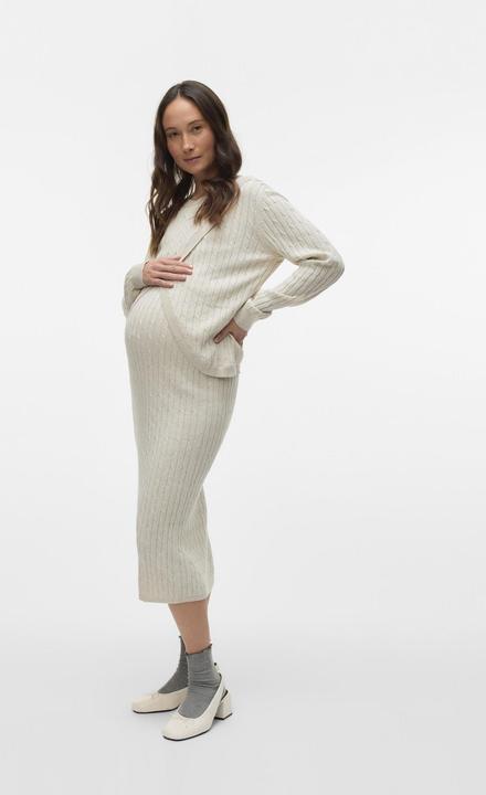 Immagine prodotto Mamalicious Normal geschnitten Rundhals Gerippte Ärmelbündchen Strickoberteil Gestricktes Oberteil