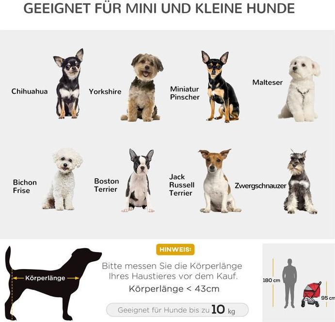 Image du produit Swisshandel24 Poussette pour chien poussette pour chien poussette pour petits chiens et chats poussette pour (Chat, Chien, Pliable)