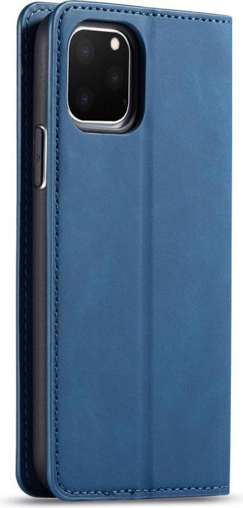 Actual product image Cover-Discount iPhone 11 Pro Max - Vintage Flip Case in suede look blue (Apple iPhone 11 Pro Max)