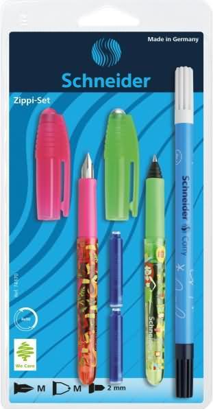 Image du produit Schneider Stylo plume et roller Rinkinys Zippi, gomme, 2 cartouches, blister (Trié, 1 x)