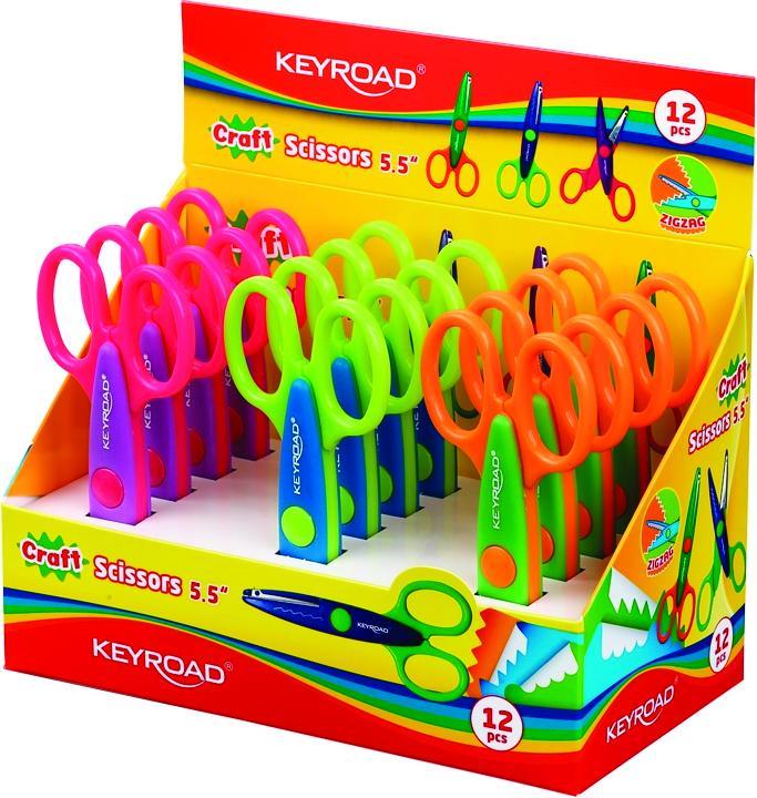 Immagine prodotto Keyroad Forbici artigianali, decorative, a zig zag, 14 cm, da esposizione, colori misti (14 cm)
