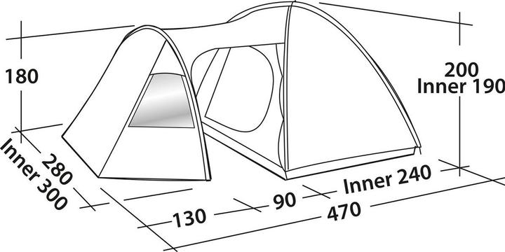Actual product image Easy Camp Eclipse 500 Tent (Dome tent, 8.80 kg, 5 persons)