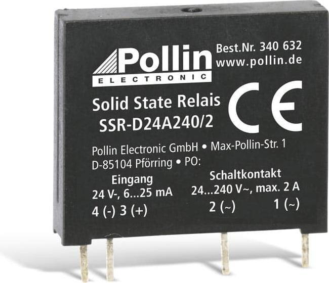 Produktbild Pollini Solid State Relais SSR-D24A240/2, 24 V-, 2 A/240 V