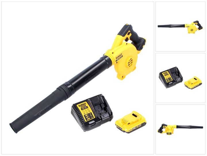 DeWalt DCV 100 D1 18 V battery-powered blower / leaf blower + 1 x DCB 183 2 Ah battery + DCB 115 charger (Rechargeable battery operated, Leaf blower)