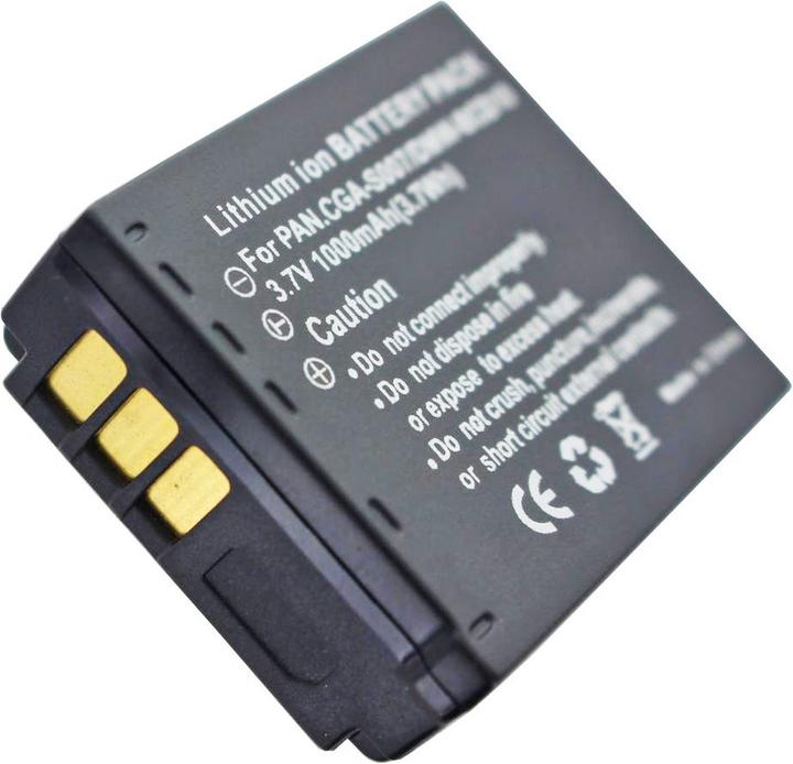 Actual product image Panasonic Akku CGA-S007,CGR-S007,DMW-BCD10 (Rechargeable battery)