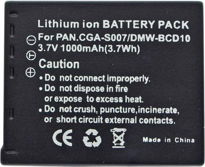 Actual product image Panasonic Akku CGA-S007,CGR-S007,DMW-BCD10 (Rechargeable battery)
