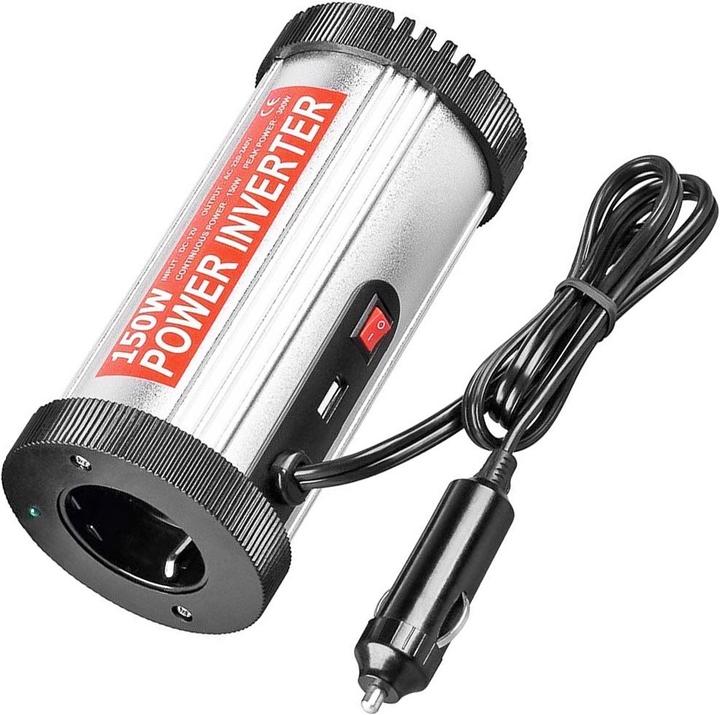 Actual product image AccuCell Voltage converter DC/AC from 12 Volt to 230 Volt with max 150 Watt
