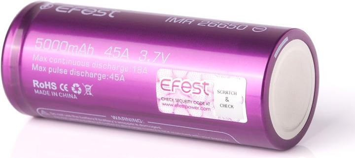 Immagine prodotto Efest Batteria ricaricabile Purple IMR26650, non protetta (1 pz., 26650, 5000 mAh)