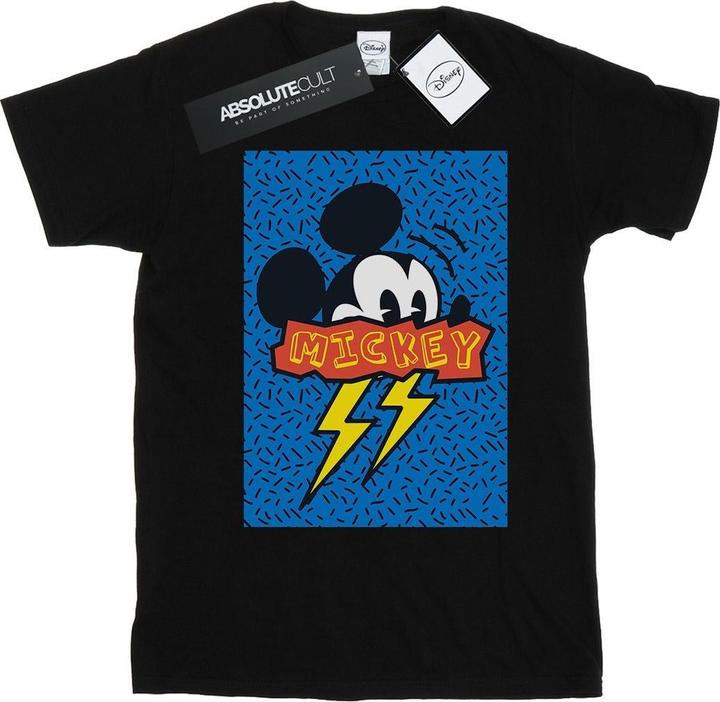 Actual product image Disney Womens/Ladies Mickey Mouse 90s Flash Cotton Boyfriend T-Shirt (L)