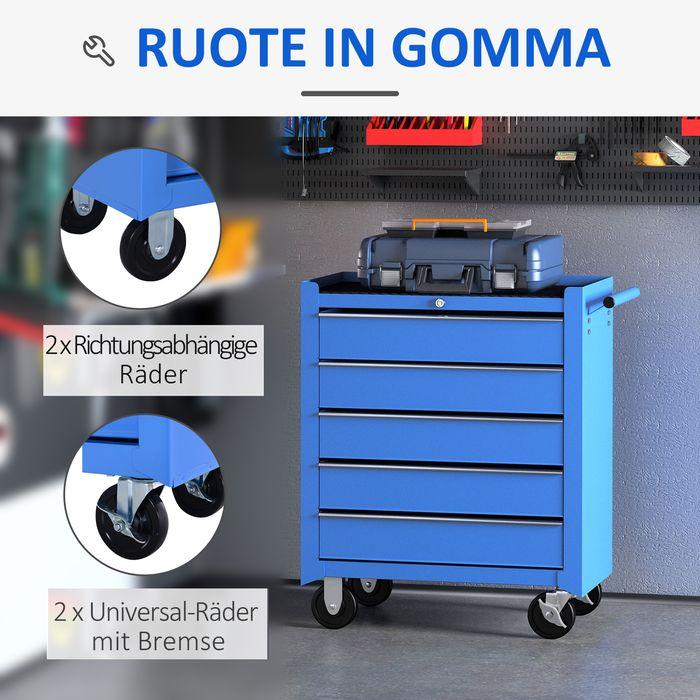 Actual product image Swisshandel24 Mobile workshop trolley Tool trolley Tool trolley Tool box with 5 drawers red (1 x)