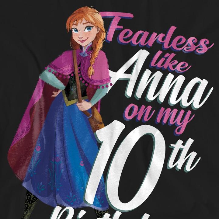 Immagine prodotto Disney Frozen Fearless Like Anna Maglietta 10° Compleanno Adulto Unisex (L)