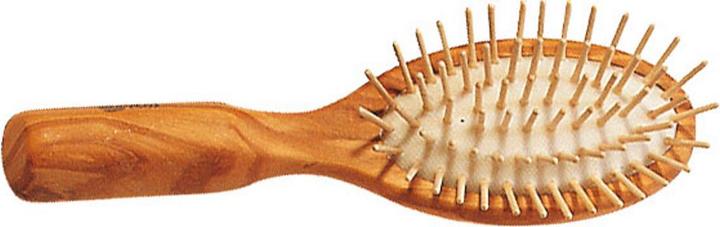 Kost Kamm Holzbürste Olivenholz Gerade Holznoppen 6-reihig, oval 17.5cm