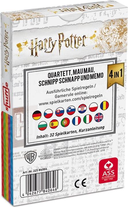 Produktbild ASS Altenburg 22584064 - Harry Potter - Quartett 4 in 1, Kartenspiel, für 2-4 Spieler, ab 4 Jahren (Deutsch)