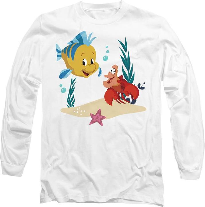 Actual product image The Little Mermaid Unisex Adult Flounder & Sebastian T-Shirt (XL)