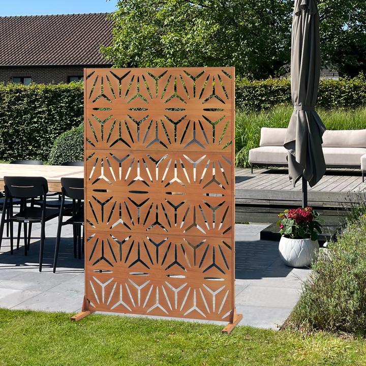 Casa.Pro Trennwand Kilsturd Cortenstahl 180x120 cm Edelrost (180 x 120 x 40 cm)