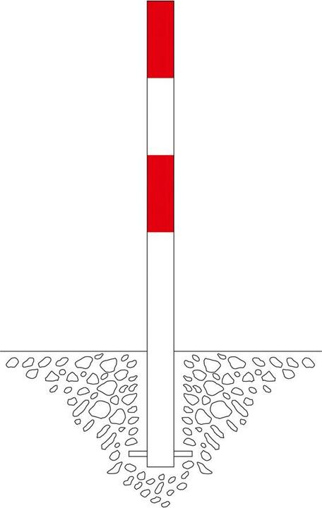 Immagine prodotto Moravia Paletto barriera MORION Ø 76 mm rivestito in plastica rosso-bianco, 0 occhielli