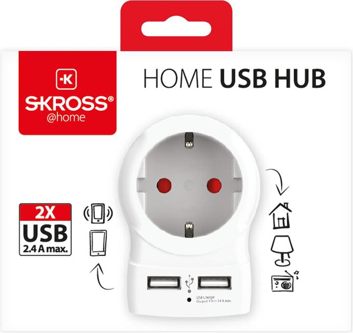 Produktbild Skross 1500282 Zwischensteckdose mit USB Weiss