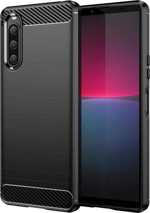 Actual product image Cover-Discount Sony Xperia 10 V - Metal Carbon Look Cover black (Sony Xperia 10 V)