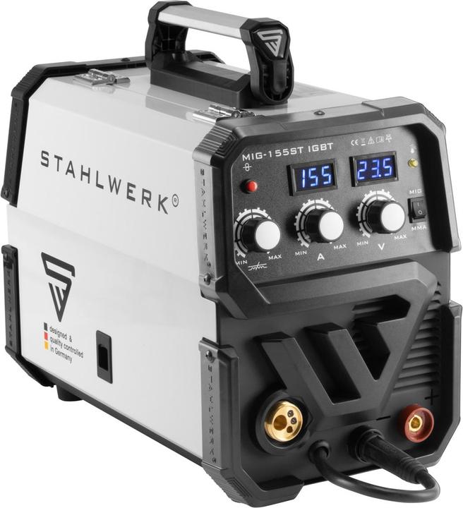 Immagine prodotto Stahlwerk Saldatore ad arco schermato MIG 155 ST IGBT da 155 ampere con mano elettrica MMA