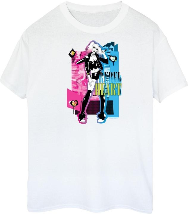 Actual product image Womens/Ladies Harley Quinn Rebel Heart Cotton Boyfriend T-Shirt (4XL)