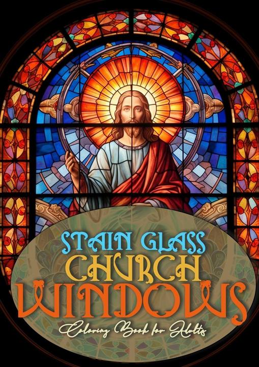 Produktbild Bleiglas Kirchenfenster Malbuch für Erwachsene (Deutsch, Monsoon Publishing, Musterstück Grafik, 2023)