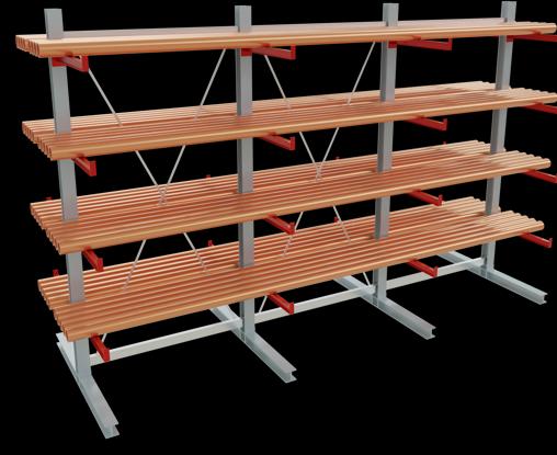 Produktbild Schulte Lagertechnik K 6000 Kragarm-Grundregal 4 Ständer - 2-seitig