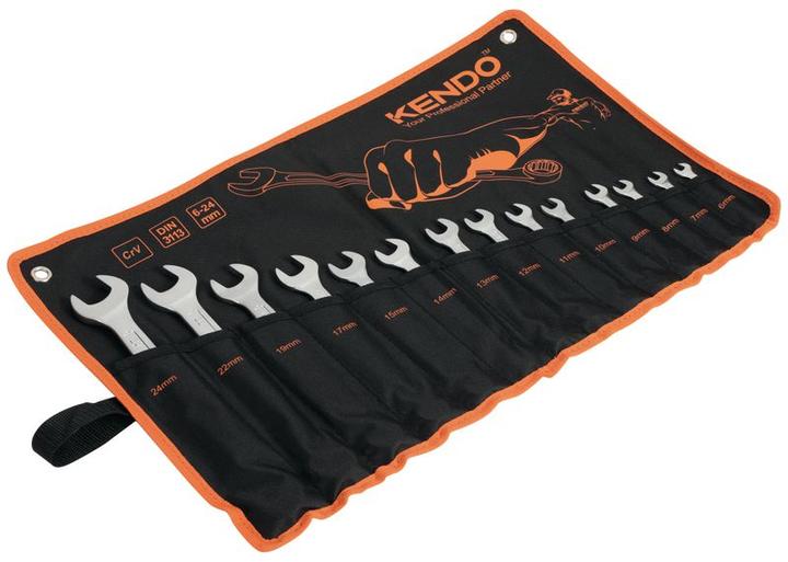 Actual product image Kendo Combination wrench set in roll-up case 14-piece (24 mm)