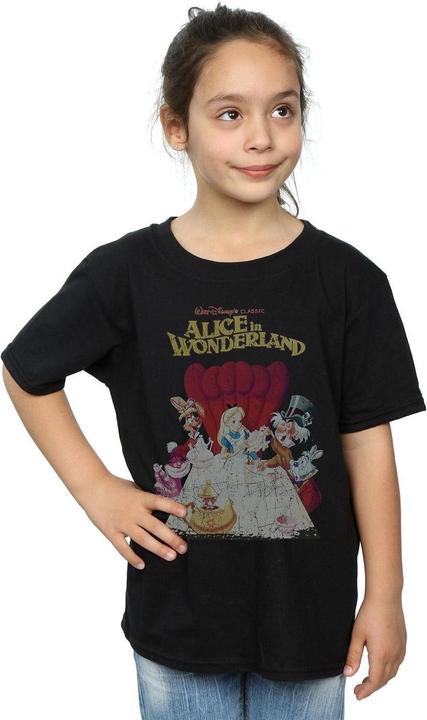 Actual product image Disney Girls Alice In Wonderland Retro Poster Cotton T-Shirt (152, 158)