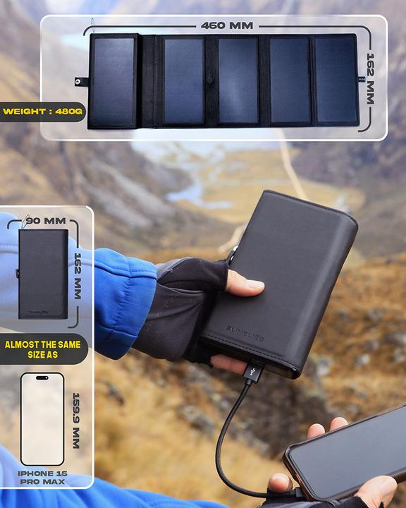 Produktbild Sunslice Tragbare Solar-Batterie 8W "Electron" (10000 mAh, 8 W)
