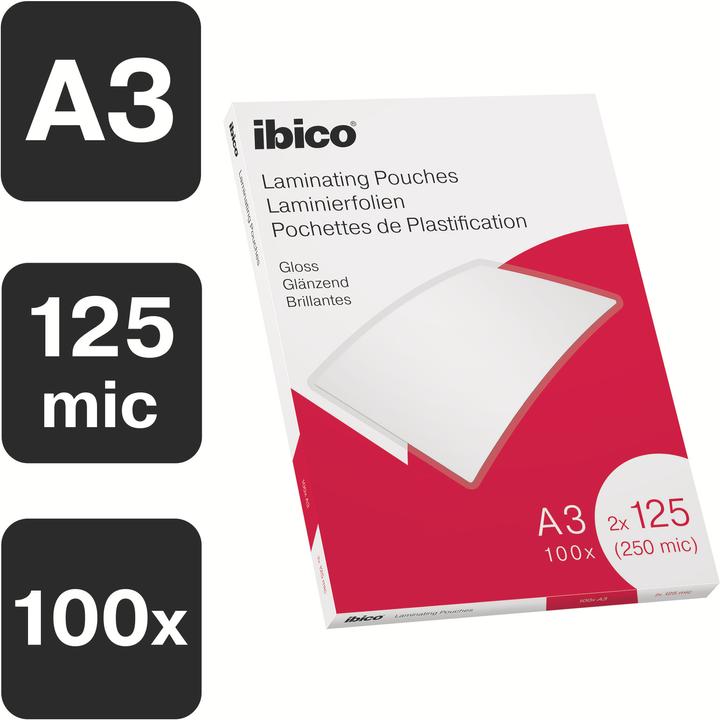 Produktbild Ibico Laminiertasche (A3, 100 Stück, 125 µm)