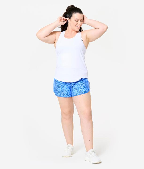 Image du produit Domyos short de fitness court et léger, imprimé bleu léopard bande bleu ciel (M)