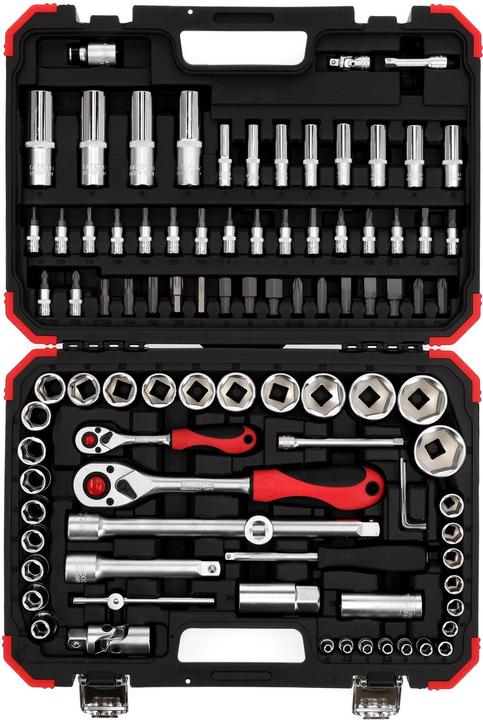 Actual product image Gedore Red red Socket spanner set, 94-piece, With reversible ratchets, ratchets, socket spanner and bit set