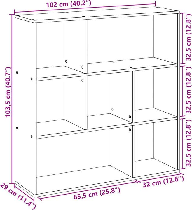 Image du produit VidaXL Bibliothèque Séparation de pièces Etagère murale Etagère sur pied Séparation de pièces Etagère (29 x 29 x 143 cm)
