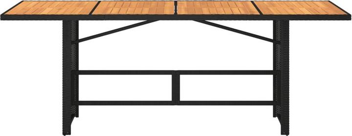 Immagine prodotto VidaXL Tavolo da giardino Tavolo da pranzo Tavolo da patio con piano in legno nero in poly rattan (80 cm)