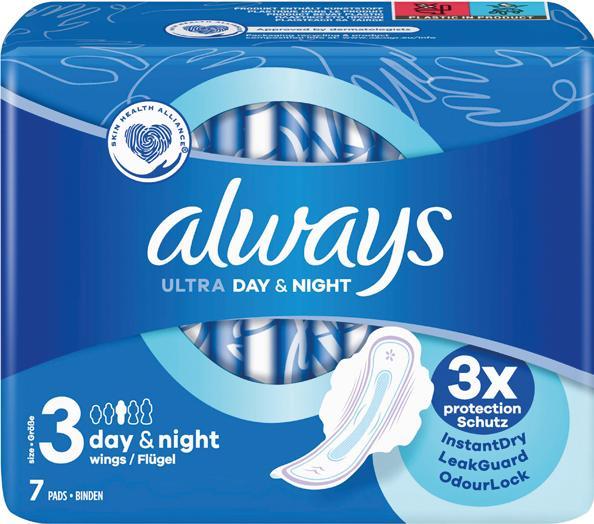 Produktbild Always Ultra 7's Night w. Wings - Bundle (1 x, Damenbinden)