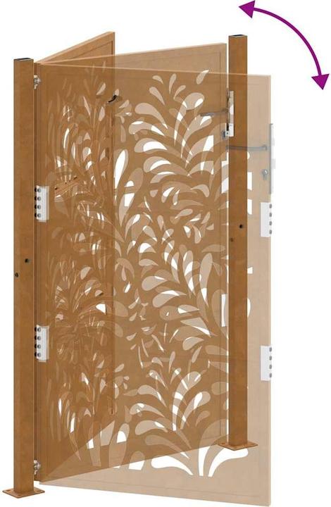 Actual product image VidaXL Garden gate 105x155 cm Weatherproof steel wave design fence gate