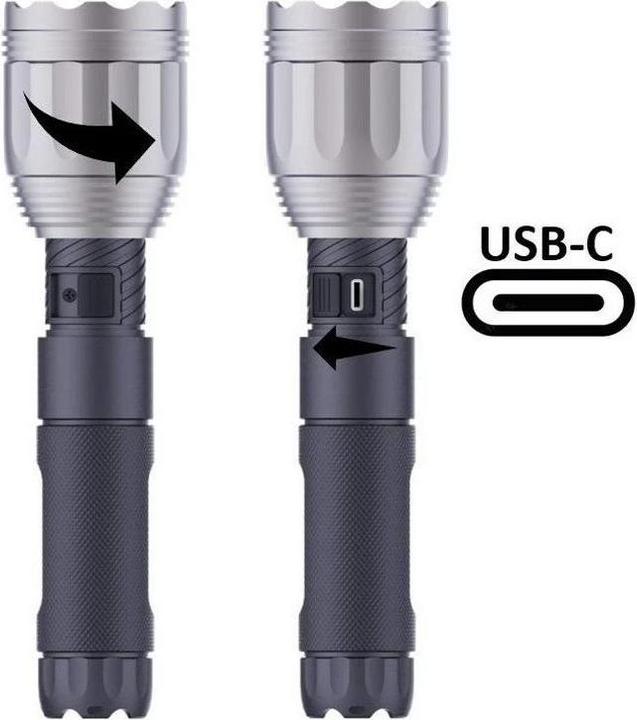 Actual product image Nordride Torch LED Spot Long Range R, 1100 lumen, IP65, USB-C (21.90 cm, 1100 lm)