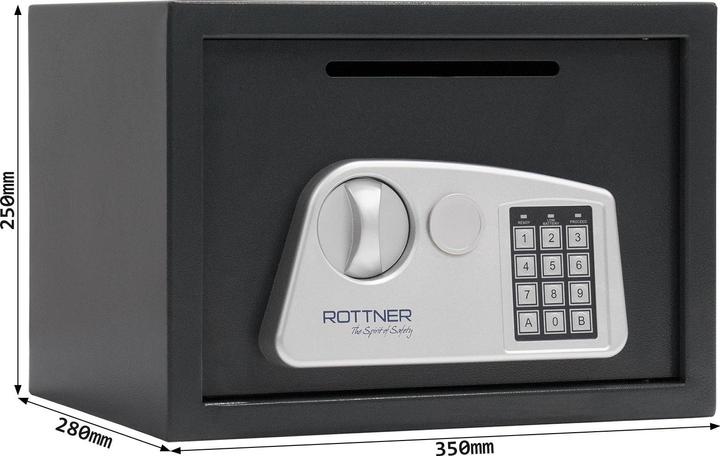 Immagine prodotto Rottner Cassaforte per mobili Jupiter con serratura elettronica a 3 slot (18.09 l)