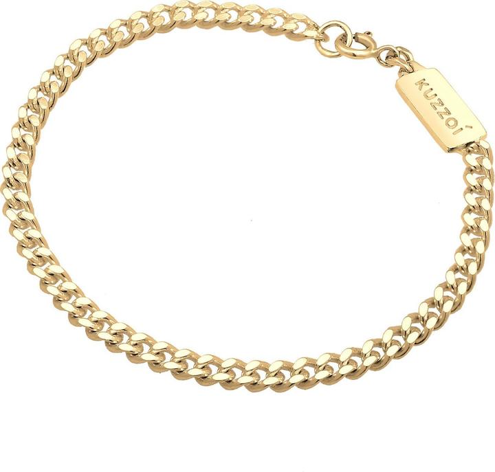 Kuzzoi Armband Basic Herren Panzerkette Massiv Piece 925 Silber