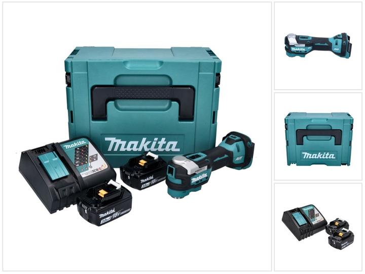 Actual product image Makita DTM 52 RFJ Battery Multifunction Tool 18 V Starlock Max Brushless + 2x Battery 3.0 Ah + Charger