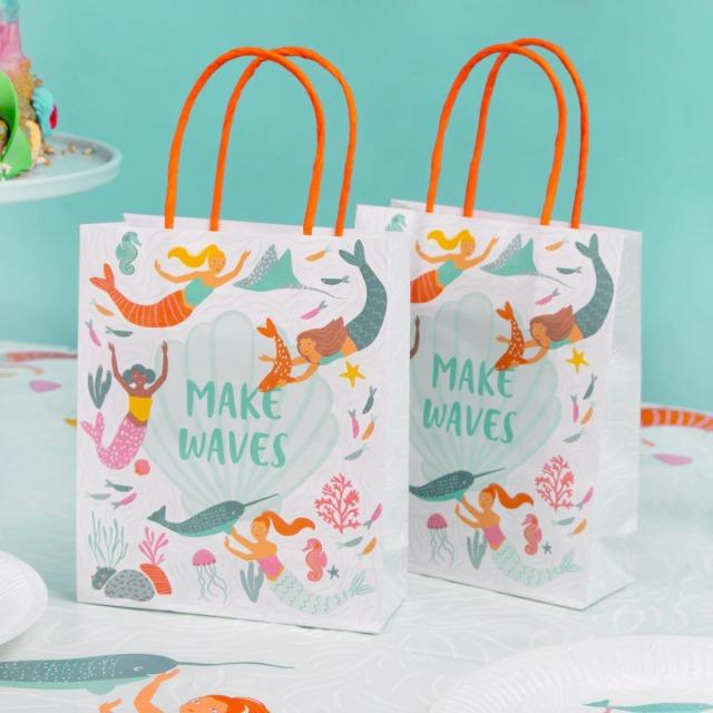 Image du produit TALKING TABLES Sacs de fête Sirène Make Waves - 8 pièces