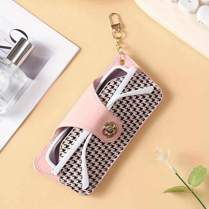 Only-Bags.Store Einfaches Brillenetui aus PU-Leder mit Kette - modernes und minimalistisches Design für Tragbarkeit